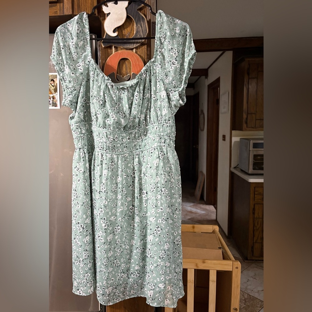 BCX Floral Green Dress